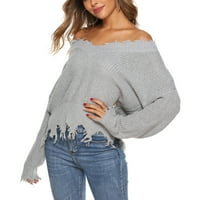 Női pulóverek molett méret elterjedt szabadidős divat otthoni nyaralás női pulóverek Szürke Méret XL