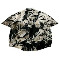 Hawaii ing férfi fiúknak, Unise nyári strand alkalmi rövid ujjú gombos ingek, nyomtatott Palmshadow ruházat