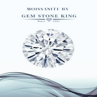Gem Stone King Sterling ezüst együtt medál szett szív alakú 0.81 cttw Moissanite és gyémánt