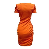Női ruhák nyári alkalmi Sundress Flowy A-Line Boho Virágmintás ing ruha Midi Beach ruhák, Narancs, XL