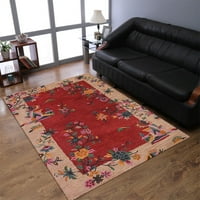 Rugsotic szőnyegek kézzel tűzött, virágos gyapjú terület szőnyeg, piros, teve, 9 'X12'