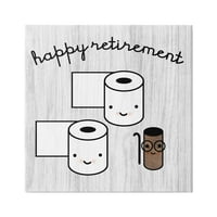 Stupell Industries Boldog nyugdíjba vonulás szellemes WC -papír gabona mintázat