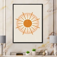 Designart 'Orange Radiant Sun II' modern keretes vászon fali művészet