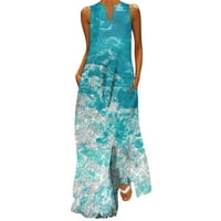 Baycosin ruhák női Maxi ruha nyári alkalmi Laza elegáns hosszú ruha ujjatlan strand