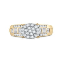 10kt sárga arany kerek gyémánt klaszter menyasszonyi esküvői eljegyzési gyűrű Cttw