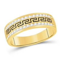 14k sárga arany kerek gyémánt esküvői Grecco zenekar gyűrű Cttw