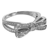 Dengmore gyűrű íj gyűrű Női Gyűrű menyasszonyi cirkon kristály elegáns eljegyzési esküvői zenekar ajándék Női lányoknak,