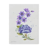 Védjegy képzőművészet 'Akvarell virágok 6' vászon művészet Jean Plout