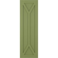 Ekena Millwork 15 W 53 H True Fit PVC San Carlos misszió stílusú rögzített redőnyök, moha zöld