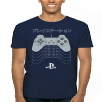 Playstation Controller Kanji férfi és nagy férfi grafikus póló