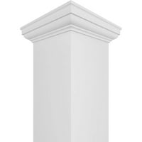 Ekena Millwork 8 W 10'H prémium négyzet alakú nem szalagos PVC endura-kézi oszlopcsomagoló készlet, toszkán tőke és