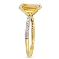Miabella női 1- Carat T.G.W. Citrine Carat T.W. Gyémánt 10KT sárga arany nyolcszög gyűrű