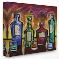 Stupell Industries alkoholos italok színes, modern festmény vászon fali művészet, Eric Waugh