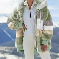 Miayilima kabátok női varrás zseb kapucnis pulóver pulóver meleg mesterséges gyapjú zsebek kabát felsőruházat Hosszú