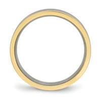 Titán polírozott sárga IP barázdált Comfort Back Ring