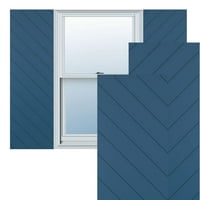 Ekena Millwork 15 W 66 H True Fit PVC átlós slat modern stílusú rögzített redőnyök, Kék Kék