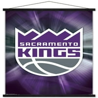 Sacramento Kings-Logo fali poszter fa mágneses kerettel, 22.375 34