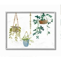 A Stupell Industries lógó növényi szőlők modern növényzet akvarell keretes fali művészete, Melissa Wang, 16 20