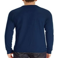 Rejlun Férfi pólók hosszú ujjú blúz sima nyári felsők alap póló Laza illeszkedés napi viselet Pulóver Royal Blue S