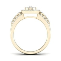 1 2Ct TDW Diamond 10K sárga arany klaszter eljegyzési gyűrű