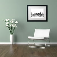 Védjegy Szépművészet 'San Francisco CA Skyline BG-2' vászon Art készítette: Marlene Watson, White Matte, Fekete Frame