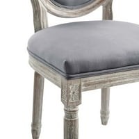 Modway árad Vintage Francia teljesítmény bársony étkező oldalsó szék természetes szürke
