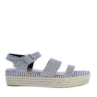 Espadrille Flatform szandál a haditengerészetben-IN19