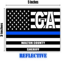 Fényvisszaverő Walton megye Georgia GA vékony kék vonal lopakodó régi dicsőség USA zászló