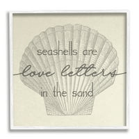 A Stupell Industries Sea -kagylók szerelmi levelek maratott tengerparti árajánlat rajzolás kerekes fali művészet, 17,