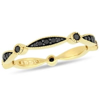 Carat T.W. Fekete gyémánt 10KT sárga arany halmozó gyűrű