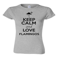 Junior Keep Calm And Love Flamingók Madár Állat Szerető Póló Póló