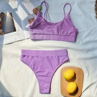 Női két fürdőruha csillogó strasszos Bralette Spagetti heveder magas vágású Bikini szett Női fürdőruhák