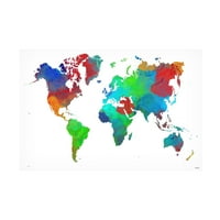Marlene Watson 'World Map 16' Canvas Art