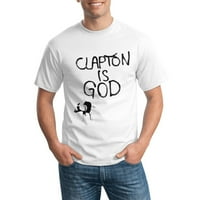 Férfi Clapton Isten hivatalos póló puha Rövid ujjú póló X-kis fehér