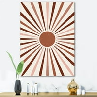 Designart 'Radiant Geometric Sun' Modern Canvas Wall Art Print