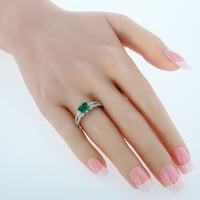 1. ct szív smaragd Pasziánsz gyűrű ezüst