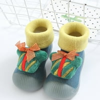 Karácsonyi baba fiúk lányok 3D Rajzfilm padló zokni cipő őszi téli kisgyermek kötött rövid csizma csúszásmentes puha