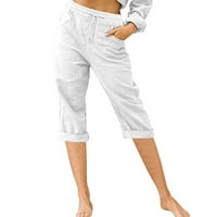 Capris A Nők Alkalmi Nyári Clearance egyszínű zsebbel zsinórral kényelmes széles láb egyenes Capis nadrág