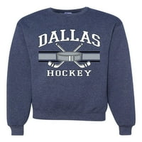 Vad Bobby City of Dallas Jégkorong Fantasy Fan Sport Unise Crewneck Pulóver, Évjárat Heather haditengerészet, XX-nagy