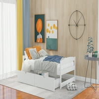 Euroco Twin Wood Daybed tároló fiókokkal, fehér