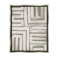 A Stupell Industries mintás geometriai absztrakt formák grafikus fényű szürke úszó keretes vászon nyomtatott fali művészet,