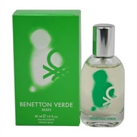 Benetton Verde Férfiaknak Kölni Eau De Toilette 1. oz ~ ml EDT Spray NIB