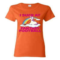 Vad Bobby szopom a Fantasy Football Unicorn Humor Női grafikus póló, Narancs, 3x-nagy