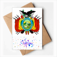 Bolívia Nemzeti Embléma Ország Üdvözöljük Vissza Üdvözlőlapok Borítékok Üres