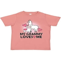 Inktastic Grammy Loves Me Láma Ajándék Kisgyermek Kisgyermek Lány Póló