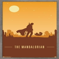 Csillagok háborúja: A Mandalorian-Mando és a gyermek alkonyatkor fali poszter, 14.725 22.375