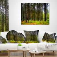 Designart fenyőfák Michau erdőben - Modern erdő -dobás párna - 16x16