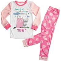Személyre szabott Pink Owl Girls kisgyermek pizsamák - 2T, 3T, 4T, 5 6T