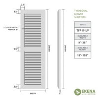 Ekena Millwork 12 W 30 H True Fit PVC Két egyenlő hangos redőny, moha zöld