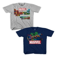 Marvel Boys karakterek Periódusos asztal grafikus póló 2 csomag, méret 4-18